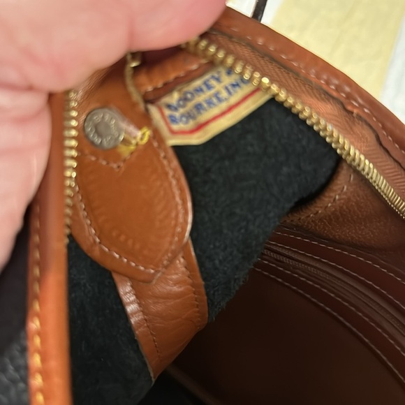 Dooney & Bourke Black and Brown Pebbled Leather Shoulder Bag - Picture 8 of 11